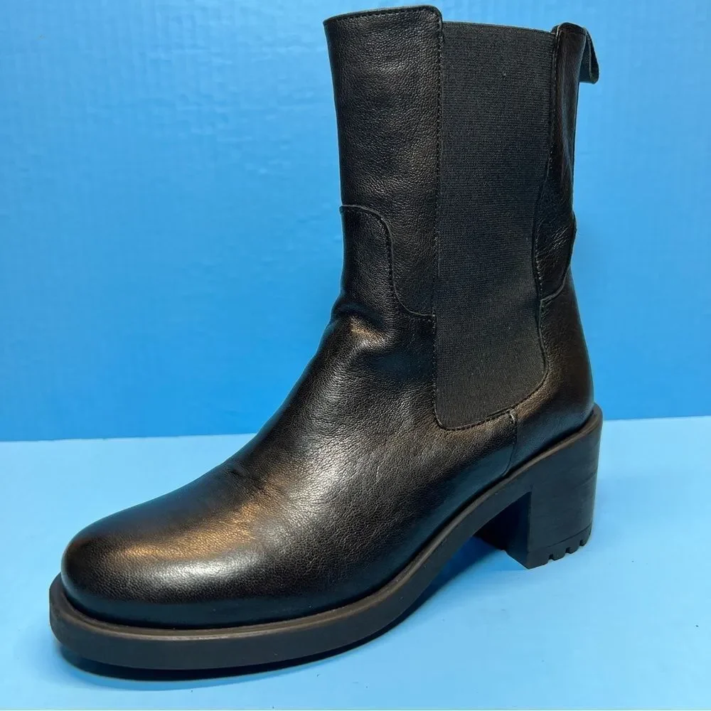 Emanuele Crasto Womens Black Leather Chelsea Boots EU39/US8.5-9 - Picture 1 of 16